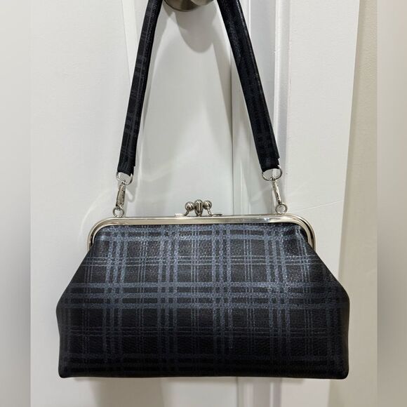 Genuine Deer-hide Leather Handmade Vintage Style Double Kisslock Purse/Crossbody - Picture 7 of 16